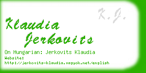 klaudia jerkovits business card